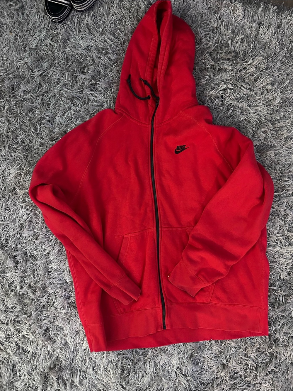 Nike Red Full-Zip Hooded Windbreaker Jacket - Men's